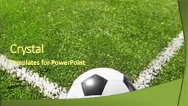  Presentation with corner - Beautiful slide deck featuring white line coner kick - corner of soccer field backdrop and a tawny brown colored foreground