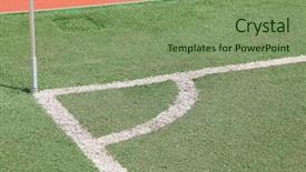  Presentation with corner - Slide set featuring corner of soccer pitch background and a seafoam green colored foreground