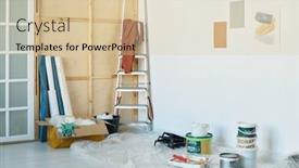  Presentation with living room - Slides consisting of corner-of-spacious-living-room and a lemonade colored foreground