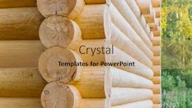  Presentation with corner - Slide deck enhanced with corner-of-wooden-house-made background and a coral colored foreground