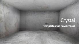  Presentation with interior - Presentation having corner stone - old grunge interior with dirty background and a gray colored foreground