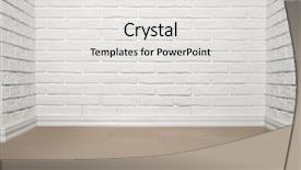  Presentation with paint white brick wall - Colorful PPT layouts enhanced with corner stone - white brick wall with tiled backdrop and a white colored foreground