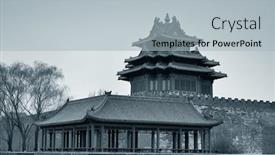  Presentation with corner - Presentation enhanced with corner-tower-in-black background and a light blue colored foreground