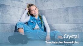  Presentation with corner - Slide deck enhanced with corners - full length portrait background and a teal colored foreground