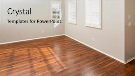  Presentation with flooring - Colorful PPT theme enhanced with corners - newly installed brown laminate flooring backdrop and a light gray colored foreground