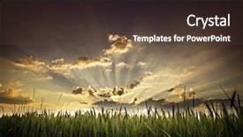  Presentation with shining - Slide deck with rays of sunlight shining background and a tawny brown colored foreground