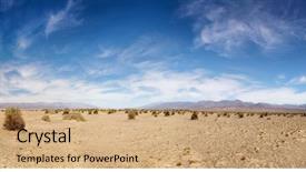  Presentation with devil - PPT theme enhanced with cornfield showing the parched earth background and a coral colored foreground