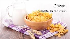  Presentation with milk - Presentation having cornflakes and milk background and a white colored foreground