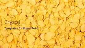  Presentation with food - Audience pleasing PPT theme consisting of cornflakes closeup food background top backdrop and a yellow colored foreground