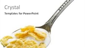  Presentation with paths - Slide set enhanced with cornflakes in the silver spoon on white background file contains clipping paths background and a white colored foreground