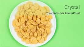  Presentation with corn flakes - Amazing slides having cornflakes-isolated-close-up-pile backdrop and a mint green colored foreground