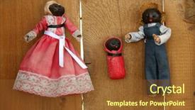  Presentation with peoples - Presentation theme consisting of cornhusk dolls from pioneer peoples background and a tawny brown colored foreground