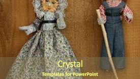  Presentation with peoples - Cool new PPT theme with cornhusk dolls from pioneer peoples backdrop and a violet colored foreground