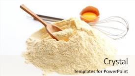  Presentation with egg - Slide deck having cornmeal with egg and corolla background and a lemonade colored foreground