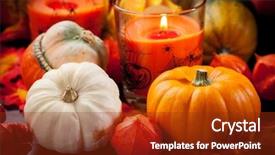  Presentation with happy life - Presentation theme having cornocupia background - happy halloween - pumpkins background and a tawny brown colored foreground