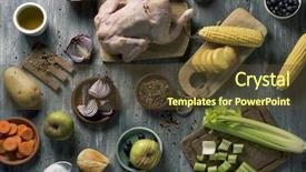  Presentation with rustic - Colorful PPT theme enhanced with corns on the cob backdrop and a tawny brown colored foreground