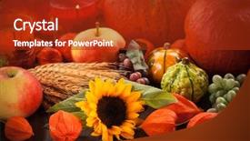  Presentation with thanksgiving - PPT layouts featuring cornucopia - still life for thanksgiving background and a crimson colored foreground