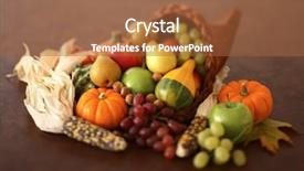  Presentation with life - Theme having cornucopia still life on brown background and a red colored foreground