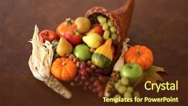  Presentation with still life crucifixion table - PPT theme consisting of cornucopia still life on brown background and a tawny brown colored foreground
