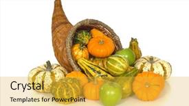  Presentation with fall across country - Slides featuring cornucopia with fall harvest items background and a  colored foreground