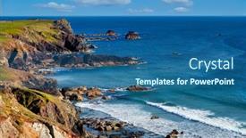  Presentation with atlantic - Slide set featuring cornwall-atlantic-coast-rocky-landscape background and a ocean colored foreground