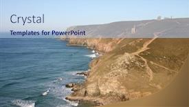  Presentation with chapel st peter - Slide set with cornwall-cliffs-chapel-porth background and a sky blue colored foreground