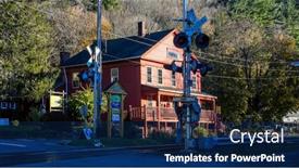  Presentation with railroad crossing railroad crossing sign - Amazing theme having cornwall-ct-usa-november-11 backdrop and a navy blue colored foreground
