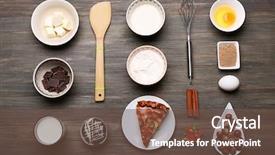  Presentation with dark vintage wood table texture - Slide deck with corolla - cake ingredients on wooden table background and a tawny brown colored foreground