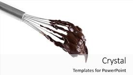  Presentation with pharmaceutical cream - PPT theme featuring corolla with chocolate cream isolated background and a  colored foreground