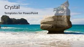  Presentation with fishermans cove - Slide deck consisting of coromandel north island new zealand background and a light blue colored foreground