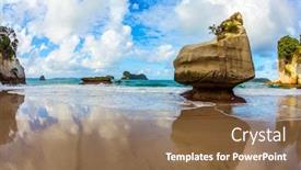  Presentation with pacific island - Cool new presentation theme with coromandel-peninsula-cathedral-cave backdrop and a tawny brown colored foreground