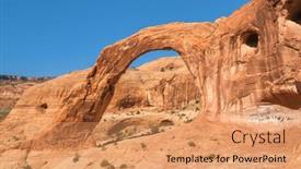  Presentation with corona - Slide set having corona-arch-hiker-heads-under background and a coral colored foreground