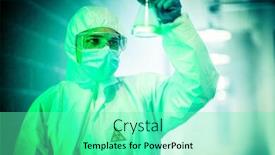  Presentation with corona virus - PPT theme having corona-virus-concept-male-scientist background and a seafoam green colored foreground