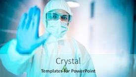  Presentation with corona virus - Audience pleasing presentation design consisting of corona-virus-concept-male-scientist backdrop and a arctic colored foreground