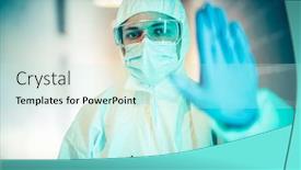  Presentation with corona virus - Theme enhanced with corona-virus-concept-male-scientist background and a cool aqua colored foreground