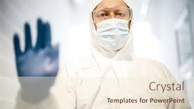  Presentation with corona - Presentation theme consisting of corona-virus-concept-male-scientist background and a cream colored foreground