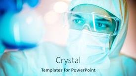  Presentation with corona - PPT layouts having corona-virus-concept-male-scientist background and a cool aqua colored foreground