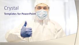  Presentation with corona virus - Slide set consisting of corona-virus-concept-male-scientist background and a sky blue colored foreground