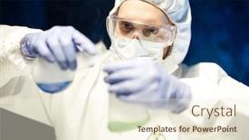  Presentation with flasks - Presentation enhanced with corona-virus-concept-male-scientist background and a cream colored foreground