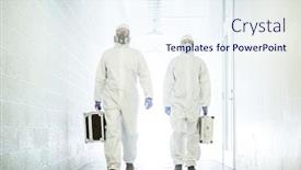  Presentation with cases - Amazing presentation theme having corona-virus-concept-two-male backdrop and a sky blue colored foreground