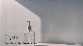  Presentation with hand washing - Audience pleasing PPT layouts consisting of corona-virus-hand-sanitizer-alcohol backdrop and a light gray colored foreground