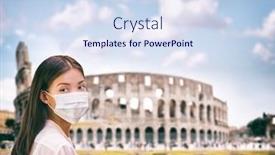  Presentation with corona virus - PPT theme consisting of corona-virus-italy-travel-asian background and a sky blue colored foreground