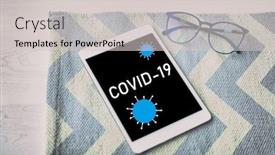  Presentation with corona virus - Beautiful slide deck featuring corona-virus-news-online-read backdrop and a light gray colored foreground