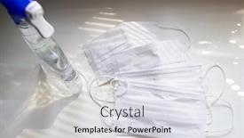  Presentation with surgical masks - Presentation design consisting of corona-virus-prevetion-medical-surgical background and a light gray colored foreground