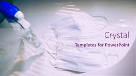  Presentation with surgical masks - Amazing PPT layouts having corona-virus-prevetion-medical-surgical backdrop and a sky blue colored foreground