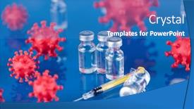  Presentation with corona - Slide deck having corona-virus-vaccination-healthcare-cure background and a teal colored foreground