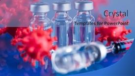  Presentation with corona - Presentation theme having corona-virus-vaccination-healthcare-cure background and a light blue colored foreground