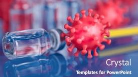  Presentation with cure - PPT theme with corona-virus-vaccination-healthcare-cure background and a ocean colored foreground