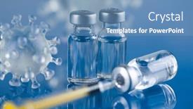  Presentation with cure - Slides having corona-virus-vaccination-healthcare-cure background and a teal colored foreground