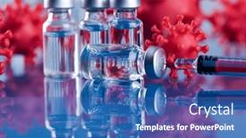  Presentation with corona - Presentation consisting of corona-virus-vaccination-healthcare-cure background and a teal colored foreground